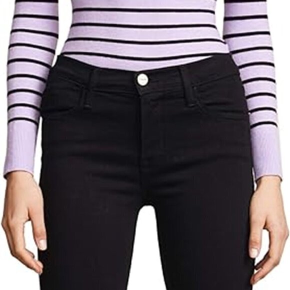NWOT Frame for Anthropologie Le kinny Jean in Black Size: 25 - Picture 10 of 16